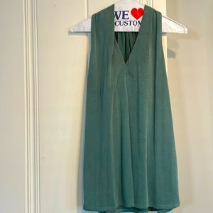 Green Envelope V-neck Sleeveless woman’s blouse- Green- Size M